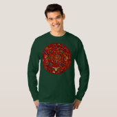 Aztec of Mayan Calendar Design on BACK Maya Mannen T-shirt (Voorkant volledig)