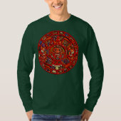 Aztec of Mayan Calendar Design on BACK Maya Mannen T-shirt (Voorkant)