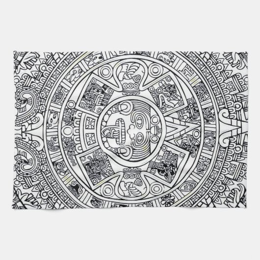 AZTEC OF MEXICA mexican Theedoek (Horizontaal)