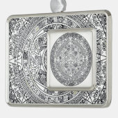 AZTEC OF MEXICA mexican Verzilverd Omlijst Ornament (Links)