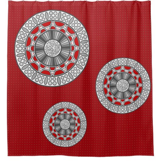 Aztec ontmoet Alien Shower Curtain Douchegordijn (Voorkant)