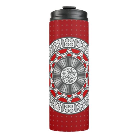 Aztec ontmoet Alien Thermal Tumbler Thermosbeker (Voorkant)