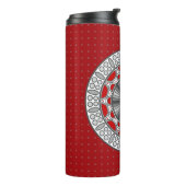 Aztec ontmoet Alien Thermal Tumbler Thermosbeker (Gedraaid links)