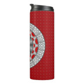 Aztec ontmoet Alien Thermal Tumbler Thermosbeker (Geroteerd rechts)