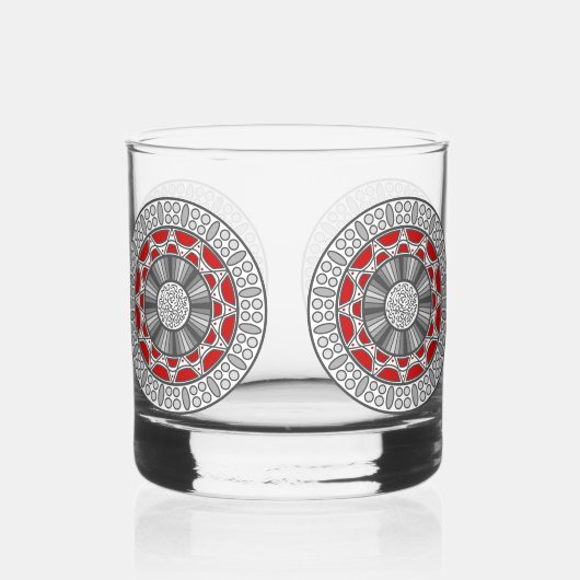 Aztec ontmoet buitenaards whisky glas (Voorkant)