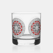 Aztec ontmoet buitenaards whisky glas (Achterkant)