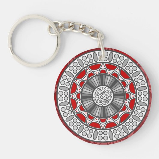 Aztec ontmoet buitenaardse acryl Sleutelhanger (Voorkant)
