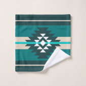 Aztec-ontwerp in turkooiskleur bad handdoek (Wasdoekje)