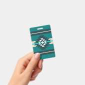 Aztec-ontwerp in turkooiskleur badge (Handheld)