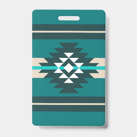 Aztec-ontwerp in turkooiskleur badge (Voorzijde)