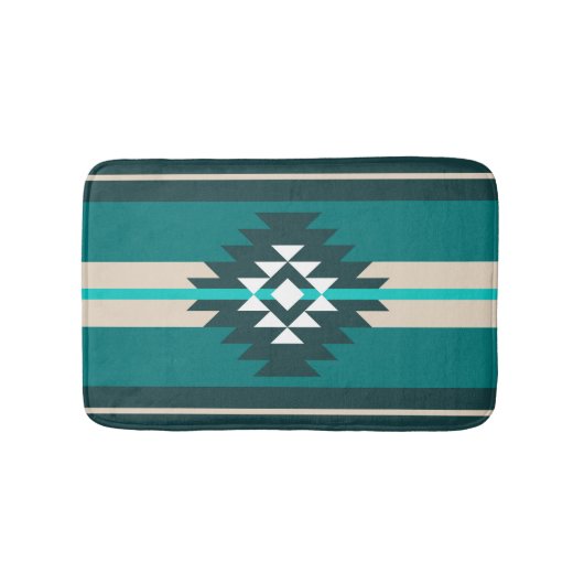 Aztec-ontwerp in turkooiskleur badmat (Voorkant)