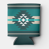 Aztec-ontwerp in turkooiskleur blikjeskoeler (Voorkant)