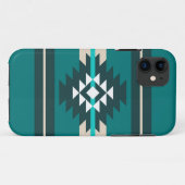 Aztec-ontwerp in turkooiskleur Case-Mate iPhone case (Achterkant (horizontaal))