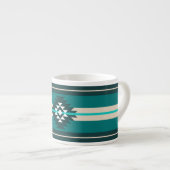 Aztec-ontwerp in turkooiskleur espresso kop (Voorkant rechts)