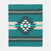 Aztec-ontwerp in turkooiskleur fleece deken (Voorkant)