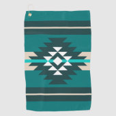 Aztec-ontwerp in turkooiskleur golfhanddoek (Voorkant)