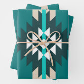 Aztec-ontwerp in turkooiskleur inpakpapier vel (In situ)