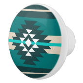 Aztec-ontwerp in turkooiskleur keramische knop (Rechts)