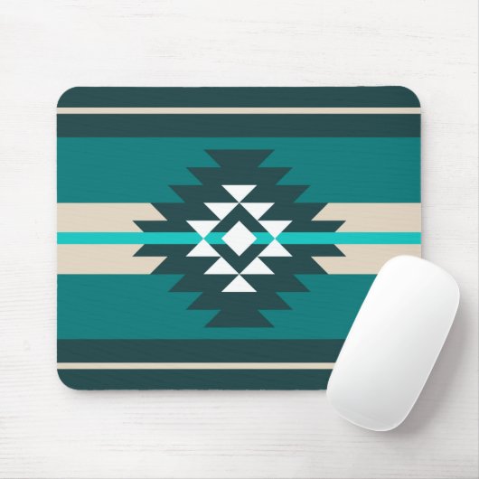 Aztec-ontwerp in turkooiskleur muismat (Met muis)