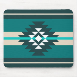 Aztec-ontwerp in turkooiskleur muismat