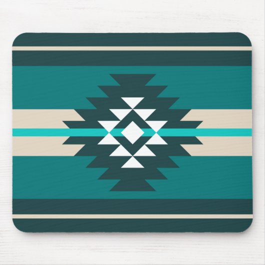 Aztec-ontwerp in turkooiskleur muismat (Voorkant)