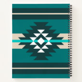 Aztec-ontwerp in turkooiskleur notitieboek (Achterkant)