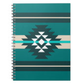 Aztec-ontwerp in turkooiskleur notitieboek (Voorkant)