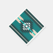 Aztec-ontwerp in turkooiskleur servet (Hoek)