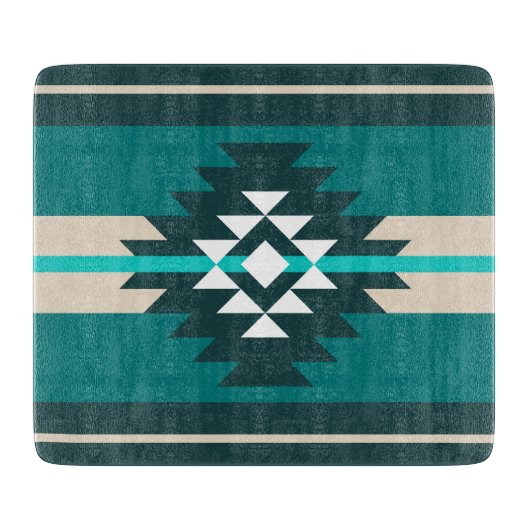 Aztec-ontwerp in turkooiskleur snijplank (Voorkant)
