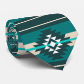 Aztec-ontwerp in turkooiskleur stropdas (Opgerold)