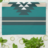 Aztec-ontwerp in turkooiskleur theedoek (Gevouwen)