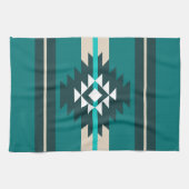 Aztec-ontwerp in turkooiskleur theedoek (Horizontaal)