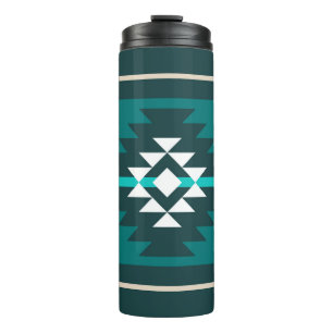 Aztec-ontwerp in turkooiskleur thermosbeker