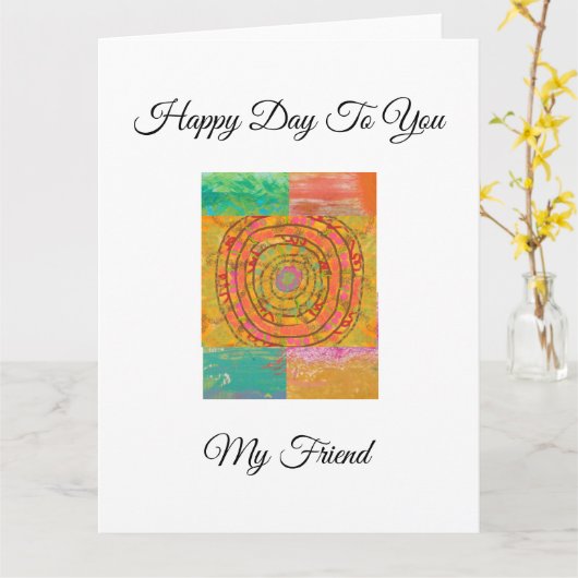 Aztec-ontwerp Kaart (Gele Bloem)