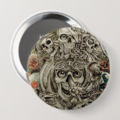 aztec-oorlog ronde button 4,0 cm (Voorkant /achterkant)