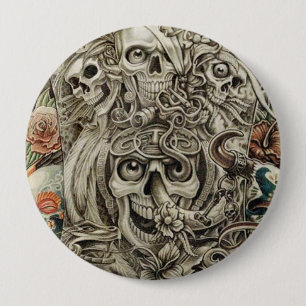 aztec-oorlog ronde button 4,0 cm