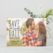 Aztec Overlay | De bekendmaking van de datum opsla Save The Date (Staand voorkant)