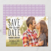 Aztec Overlay | De bekendmaking van de datum opsla Save The Date (Voorkant / Achterkant)