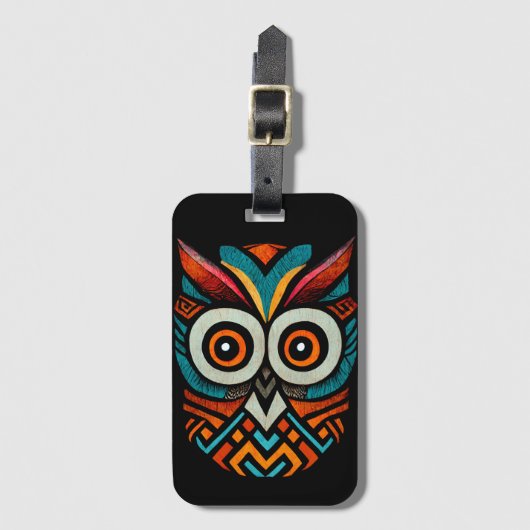 Aztec Owl Bagagelabel (Voorkant (verticaal))