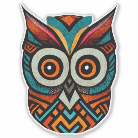 Aztec Owl Sticker (Voorkant)