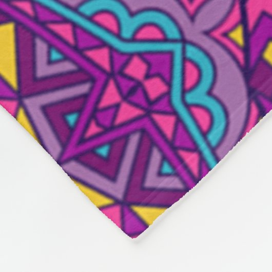 Aztec Paars Pattern Fleece Deken (Hoek)