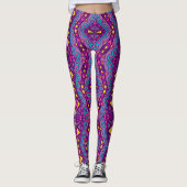 Aztec Paars Pattern Leggings (Voorkant)