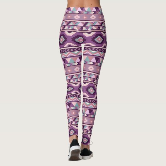 Aztec Paarse Leggings vrouwen (Achterkant)