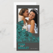 Aztec Paisley Bedankt blauwgroen houtskool (Voorkant / Achterkant)