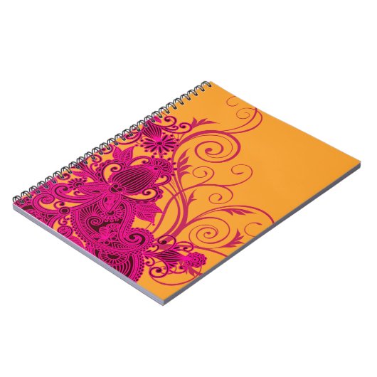 Aztec Paisley bridal planner - fuschia nectarine Notitieboek (Linkerzijde)