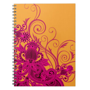 Aztec Paisley bridal planner - fuschia nectarine Notitieboek