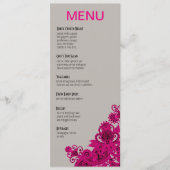 Aztec Paisley Dinner Menu fuschia grijs (Voorkant)