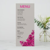 Aztec Paisley Dinner Menu fuschia grijs (Staand voorkant)