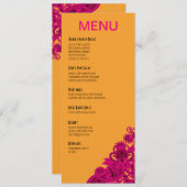 Aztec Paisley Dinner Menu fuschia nectarine (Voorkant / Achterkant)