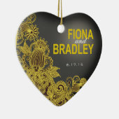 Aztec Paisley fotogele houtskool Keramisch Ornament (Rechts)